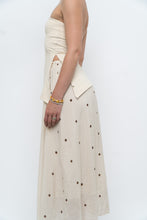 Load image into Gallery viewer, Modern x Cream, Brown Polka Dot Midi Skirt (XS)