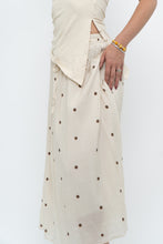 Load image into Gallery viewer, Modern x Cream, Brown Polka Dot Midi Skirt (XS)