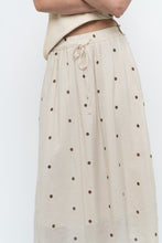 Load image into Gallery viewer, Modern x Cream, Brown Polka Dot Midi Skirt (XS)