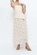 Load image into Gallery viewer, Modern x Cream, Brown Polka Dot Midi Skirt (XS)