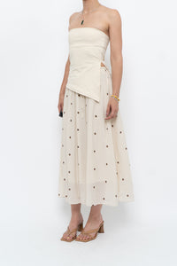 Modern x Cream, Brown Polka Dot Midi Skirt (XS)
