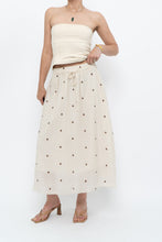 Load image into Gallery viewer, Modern x Cream, Brown Polka Dot Midi Skirt (XS)