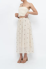 Load image into Gallery viewer, Modern x Cream, Brown Polka Dot Midi Skirt (XS)