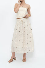 Load image into Gallery viewer, Modern x Cream, Brown Polka Dot Midi Skirt (XS)