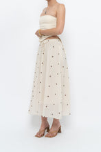 Load image into Gallery viewer, Modern x Cream, Brown Polka Dot Midi Skirt (XS)