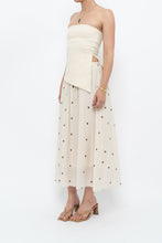 Load image into Gallery viewer, Modern x Cream, Brown Polka Dot Midi Skirt (XS)