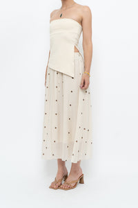 Modern x Cream, Brown Polka Dot Midi Skirt (XS)