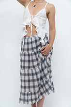 Load image into Gallery viewer, Vintage x Lightweight Plaid Tiered Midi Skirt (XS-M)