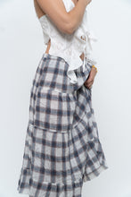 Load image into Gallery viewer, Vintage x Lightweight Plaid Tiered Midi Skirt (XS-M)