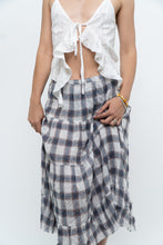 Load image into Gallery viewer, Vintage x Lightweight Plaid Tiered Midi Skirt (XS-M)