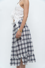 Load image into Gallery viewer, Vintage x Lightweight Plaid Tiered Midi Skirt (XS-M)