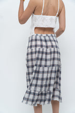 Load image into Gallery viewer, Vintage x Lightweight Plaid Tiered Midi Skirt (XS-M)