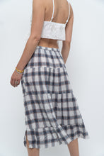 Load image into Gallery viewer, Vintage x Lightweight Plaid Tiered Midi Skirt (XS-M)