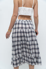 Load image into Gallery viewer, Vintage x Lightweight Plaid Tiered Midi Skirt (XS-M)