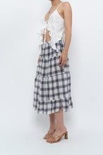Load image into Gallery viewer, Vintage x Lightweight Plaid Tiered Midi Skirt (XS-M)