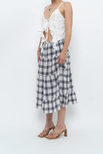 Load image into Gallery viewer, Vintage x Lightweight Plaid Tiered Midi Skirt (XS-M)