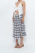 Load image into Gallery viewer, Vintage x Lightweight Plaid Tiered Midi Skirt (XS-M)