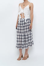 Load image into Gallery viewer, Vintage x Lightweight Plaid Tiered Midi Skirt (XS-M)