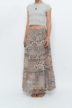 Load image into Gallery viewer, Vintage x GERRY WEBBER Tiered Patterned Chiffon Maxi Skirt (L, XL)