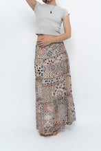 Load image into Gallery viewer, Vintage x GERRY WEBBER Tiered Patterned Chiffon Maxi Skirt (L, XL)