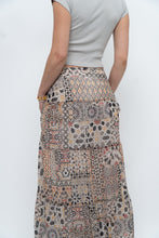 Load image into Gallery viewer, Vintage x GERRY WEBBER Tiered Patterned Chiffon Maxi Skirt (L, XL)