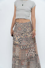 Load image into Gallery viewer, Vintage x GERRY WEBBER Tiered Patterned Chiffon Maxi Skirt (L, XL)