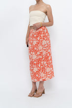 Load image into Gallery viewer, ETRO x Orange Floral Silk Midi Skirt (XS, S)