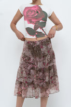 Load image into Gallery viewer, Vintage x Brown, Pink Floral Tiered Midi Skirt (S-L)