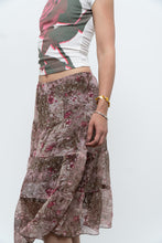 Load image into Gallery viewer, Vintage x Brown, Pink Floral Tiered Midi Skirt (S-L)