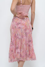 Load image into Gallery viewer, Vintage x Made in India x Pink Floral Midi Skirt (S-L)