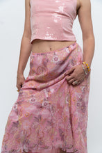 Load image into Gallery viewer, Vintage x Made in India x Pink Floral Midi Skirt (S-L)