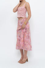 Load image into Gallery viewer, Vintage x Made in India x Pink Floral Midi Skirt (S-L)