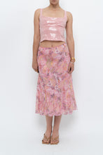 Load image into Gallery viewer, Vintage x Made in India x Pink Floral Midi Skirt (S-L)