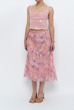 Load image into Gallery viewer, Vintage x Made in India x Pink Floral Midi Skirt (S-L)