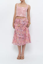Load image into Gallery viewer, Vintage x Made in India x Pink Floral Midi Skirt (S-L)