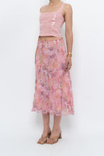 Load image into Gallery viewer, Vintage x Made in India x Pink Floral Midi Skirt (S-L)