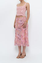 Load image into Gallery viewer, Vintage x Made in India x Pink Floral Midi Skirt (S-L)