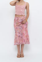 Load image into Gallery viewer, Vintage x Made in India x Pink Floral Midi Skirt (S-L)