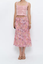 Load image into Gallery viewer, Vintage x Made in India x Pink Floral Midi Skirt (S-L)