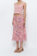 Load image into Gallery viewer, Vintage x Made in India x Pink Floral Midi Skirt (S-L)