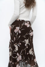 Load image into Gallery viewer, Vintage x CHAPS RALPH LAUREN Brown Floral Frilly Tiered Maxi Skirt (L-3X)