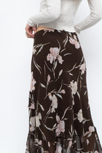 Load image into Gallery viewer, Vintage x CHAPS RALPH LAUREN Brown Floral Frilly Tiered Maxi Skirt (L-3X)