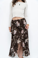 Load image into Gallery viewer, Vintage x CHAPS RALPH LAUREN Brown Floral Frilly Tiered Maxi Skirt (L-3X)