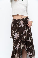 Load image into Gallery viewer, Vintage x CHAPS RALPH LAUREN Brown Floral Frilly Tiered Maxi Skirt (L-3X)