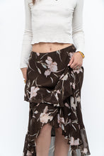 Load image into Gallery viewer, Vintage x CHAPS RALPH LAUREN Brown Floral Frilly Tiered Maxi Skirt (L-3X)