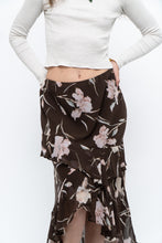 Load image into Gallery viewer, Vintage x CHAPS RALPH LAUREN Brown Floral Frilly Tiered Maxi Skirt (L-3X)