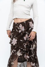 Load image into Gallery viewer, Vintage x CHAPS RALPH LAUREN Brown Floral Frilly Tiered Maxi Skirt (L-3X)