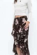 Load image into Gallery viewer, Vintage x CHAPS RALPH LAUREN Brown Floral Frilly Tiered Maxi Skirt (L-3X)
