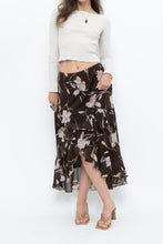 Load image into Gallery viewer, Vintage x CHAPS RALPH LAUREN Brown Floral Frilly Tiered Maxi Skirt (L-3X)
