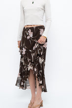 Load image into Gallery viewer, Vintage x CHAPS RALPH LAUREN Brown Floral Frilly Tiered Maxi Skirt (L-3X)